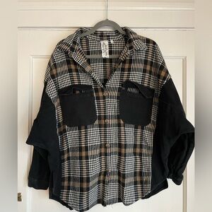 Sadie & Sage Black and Brown Plaid Cardigan